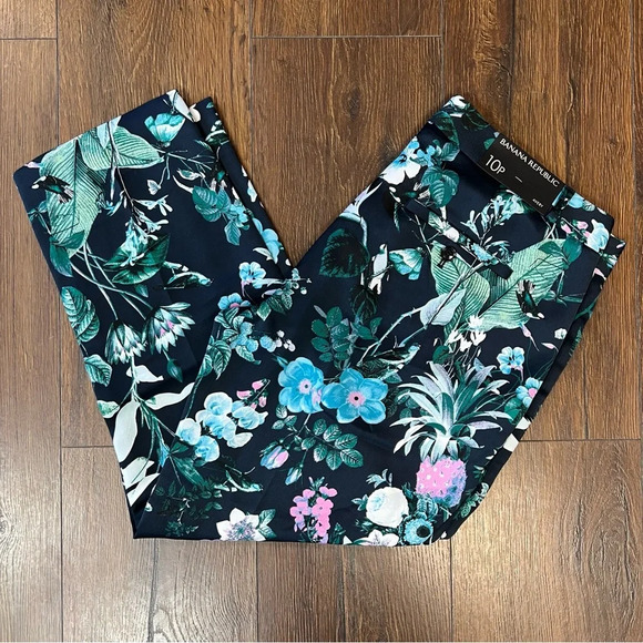 🆕 Banana Republic Avery Floral Straight Leg pant SZ 10P - Picture 1 of 6